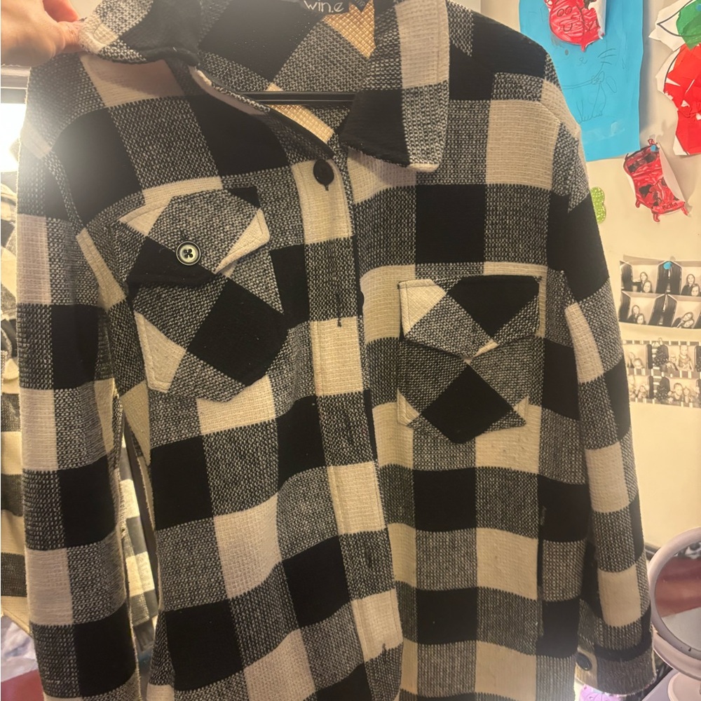 Plaid Black and White Women's Jacket